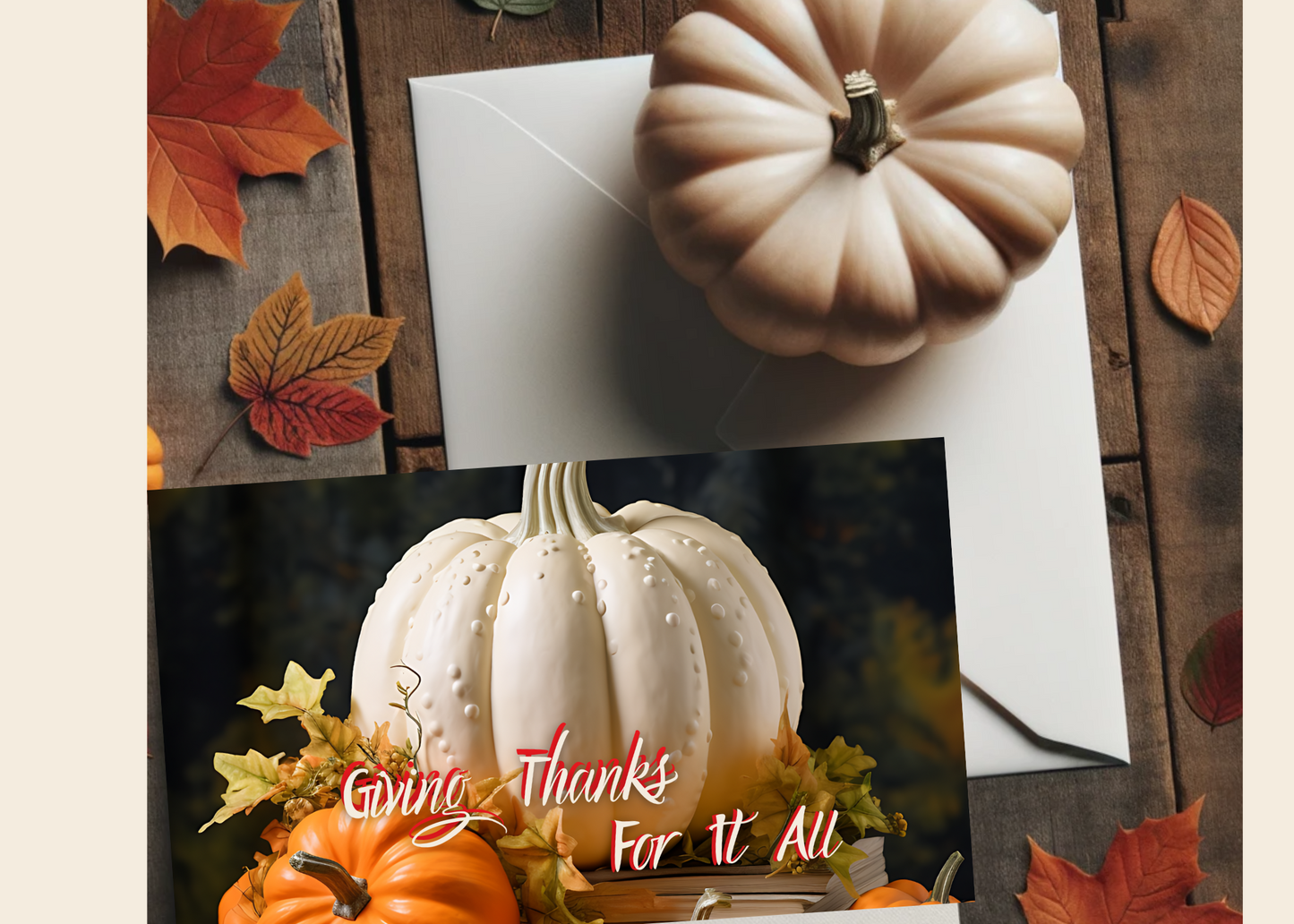 Gratitude Collection "Give Thanks For It All" - Pack of 10 Greeting Cards, 5in x 7in